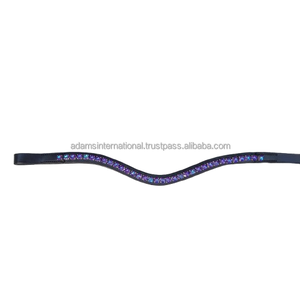 Banda para cejas de cuero de caballo de alta calidad, decoración elegante de cristal ostentoso, producto de caballo de buena calidad - Product Image 1