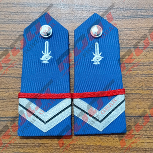 High Quality Customized Blue Cote D'Ivoire <b>Sew</b>-On Embroidered Beads Safety <b>Pin</b> Epaulet Shoulder Badge - Product Image 2