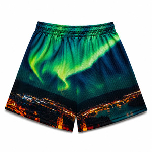 Pantalones Cortos de Baloncesto Ecológicos con Estampado por Transferencia de Calor Personalizados para Hombre, Transpirables, de 180g, con Bolsillos, Deportivos, OEM, Anti-UV - Product Image 2