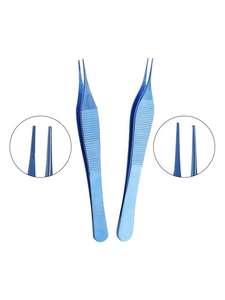 คีมจับเนื้อเยื่อไทเทเนียมขนาด 122 มม. ปลายเคลือบทังสเตนคาร์ไบด์แบบหยัก สำหรับผ่าตัดตา ผลิตโดย Dentavex - Product Image 4