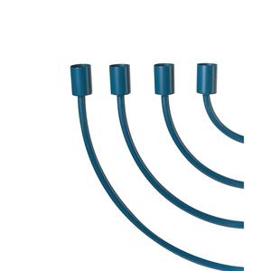 Ménorah moderne bleu sarcelle en métal à 9 branches, chandelier géométrique en fer pour Hanouka, décoration religieuse pour la maison et les fêtes juives - Product Image 3