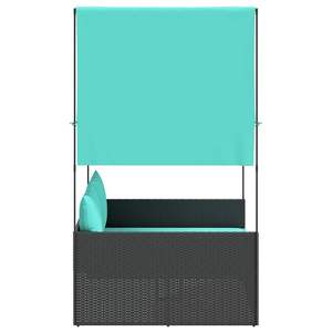 Tumbona Doble de Ratán Sintético Negro para Patio, con Estructura de Acero con Recubrimiento en Polvo - Product Image 4