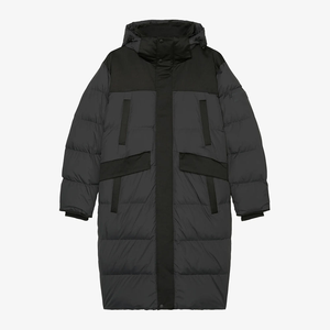 Veste matelassée en coton à capuche pour homme, coupe régulière, coupe-vent, camouflage, manteau d'hiver avec col montant, logo sur le devant, poches zippées - Product Image 1