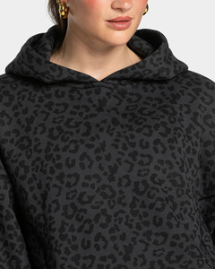 Conjunto Deportivo de Invierno para Hombre, Talla Grande, Diseño Personalizado, Sudadera con Capucha Negra con Estampado de Leopardo, Dos Piezas, Transpirable - Product Image 5