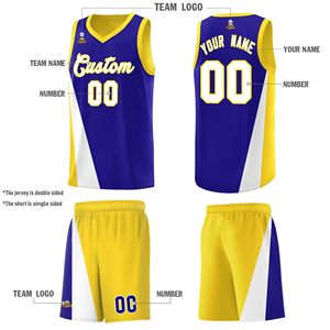 Conjunto de Uniforme de Baloncesto Sublimado Personalizado, Unisex para Adultos, Cuello en V, Sin Mangas, Malla de Poliéster Transpirable, Diseño de Bloques de Color - Product Image 2