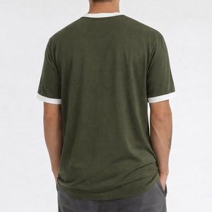 Manufacture Wholesale Custom High Quality Blank Cotton Oversized <b>Ringer</b> <b>t</b> <b>Shirt</b> Men - Product Image 2