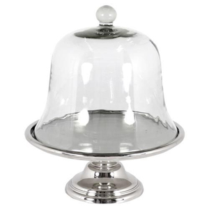Supports à gâteaux métalliques avec cloche en verre, prix promotionnel, haute qualité, présentoir rond pour desserts, fournitures pour gâteaux d'anniversaire à domicile - Product Image 1