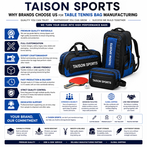 Sac de tennis de table TAISON SPORTS Premium 600D PU 280 GSM marron matelassé avec logo personnalisé, fermeture éclair, étui de sport 30-40L - Product Image 5