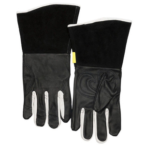 Gants de soudeur en cuir de chèvre et croûte de cuir de vache, noirs, doux au toucher, résistants à la chaleur et aux étincelles, pour la lutte contre les incendies - Product Image 5
