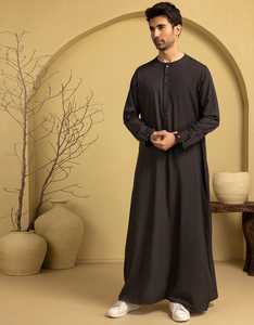 Handmade Cotton <b>Thobe</b>/Thawb for <b>Men</b>-Lightweight Ankle Length Long Sleeve Breathable Anti-Static Casual Wear for Spring Summer - Product Image 4