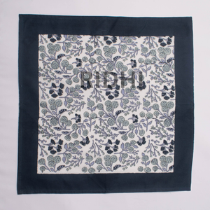 Serviettes en coton bleu floral faites à la main, imprimées au bloc, réutilisables, pour la table, vente en gros, pour mariages, fêtes, hôtels - Product Image 3