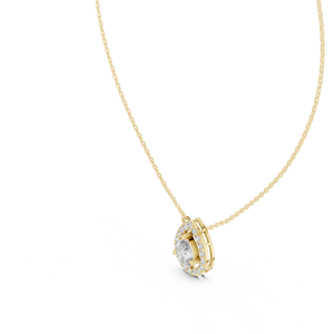 จี้เพชรทรงลูกแพร์เพาะเลี้ยงในห้องปฏิบัติการ ทองคำแท้ 14K 18K สร้อยคอแบบเปิด Halo DEF VVS น้ำหนักรวม 2.05 กะรัต รับรองโดย IGI เครื่องประดับหรูหรา ดีไซน์ ODM - Product Image 4