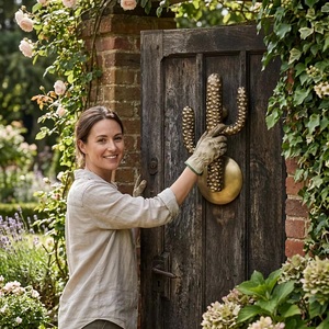 Timbre de Puerta de Hierro Fundido con Forma de Cactus, Diseño Suroeste, Duradero, Impermeable, Ecológico, para Hogar, Bar, Sala de Estar, Cocina - Product Image 4