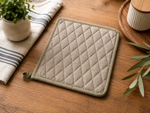 Porte-casserole matelassé en coton et lin de qualité supérieure |   Tapis de cuisine résistant à la chaleur pour la cuisson, la pâtisserie et la protection de la cuisine - Product Image 3