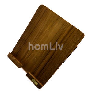 Handmade <b>Tablet</b> PC Stand Foldable Desktop <b>Holder</b> Natural Teak Wood Beige Name Sign Display Stand for Kitchen Counter Desk - Product Image 5
