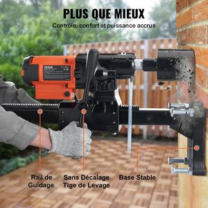 Trapano carotatore diamantato da 8 pollici per calcestruzzo, a umido/a secco, con supporto, velocità 750 RPM, filettatura 1-1/4\" e 5/8\", con funzione di sollevamento - Product Image 6