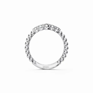 Elegant Lab Grown Round Diamond Five Stone Engagement <b>Wedding</b> <b>Band</b> in 10K 14K 18K Gold 925 935 <b>Silver</b> - Product Image 3