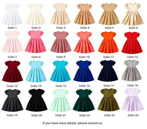 Vestido Mini de Primavera para Niñas, Diseño Chic, Transpirable y Lavable, con Cuello Peter Pan, Mangas Abullonadas y Estampado a Cuadros de Algodón - Product Image 6