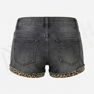 High Waist Pocket Design Sexy <b>Stretch</b> Summer Rhinestone Girls Hot Pants Women <b>Denim</b> Cargo Shorts Customized Color Outfit - Product Image 2