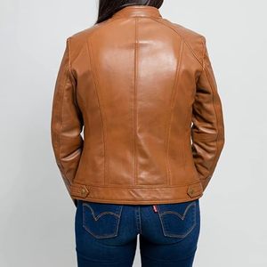 <b>Women</b> Sheep Skin OEM <b>Jacket</b> Winter Zipper <b>Jacket</b> with Breathable Viscose Satin Lining <b>Jacket</b> Manufacturer Whole Sellers Pakistan - Product Image 4
