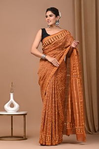 Sari en soie Chanderi de qualité export, tissu à tombé fluide - Product Image 2