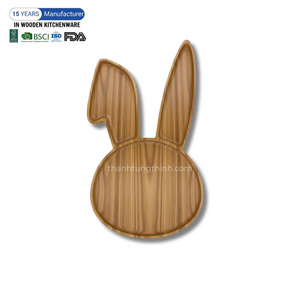 Natural Teak Wood <b>Serving</b> <b>Tray</b> <b>Handle</b> Wooden Pattern Polished Finish Dishwasher Safe Handmade for Food Contact Residential Use - Product Image 2