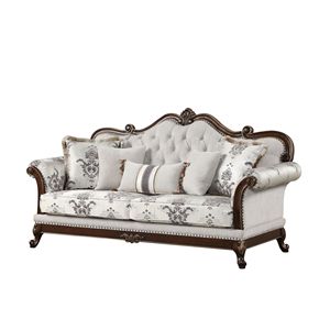 Set da soggiorno con bottone bianco 5 pz stile tradizionale Gloria - Product Image 5