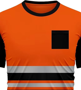 <b>Working</b> T Shirts Men High Visibility Lightweight Polyester CE Certified Safety Wear Reflective Strips Custom Logo Construction - Product Image 3