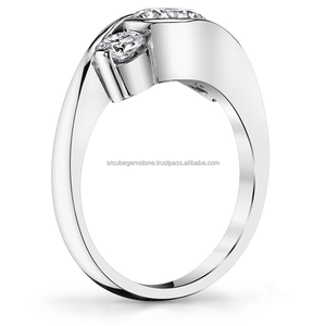 Anillo de Compromiso de Plata de Ley 925 con Corte Redondo y Diamante, para Mujeres Modernas, Certificado IGI, Claridad VVS, Joyería de Regalo - Product Image 3