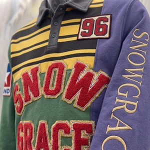 เสื้อแจ็คเก็ตแขนยาวสีสันตัดกัน Snowgrace ปักโลโก้ ปกคอพับ ทรงปกติ เสื้อผ้าสำหรับผู้ใหญ่แบบยูนิเซ็กส์ - Product Image 6