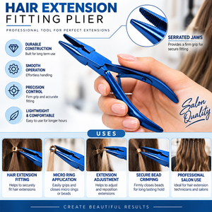 Pince de pose d'extensions capillaires de 5 pouces, outil professionnel de pose de micro-anneaux et de sertissage pour salon - Product Image 4