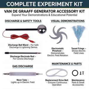 <span class=keywords><strong>Kit</strong></span> complet d'expérimentation du générateur <span class=keywords><strong>Van</strong></span> De Graaff avec électrode à boule de décharge, démonstrations éducatives pour laboratoire de physique - Product Image 3