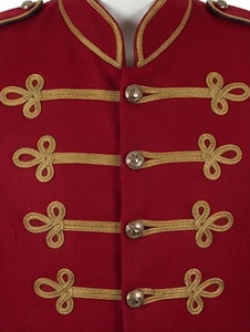 Túnica de Marcha con Banda Roja, Estilo Formal, Bordado con Trenzas, Uniforme Personalizado, Servicio OEM, Chaqueta de Húsar - Product Image 6