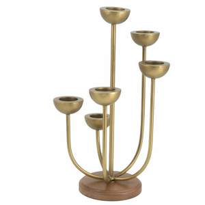 Candelabro de Metal para Decoración del Hogar, Portavelas de Calidad Superior, Diseño Único en Dorado Pulido, Decoración para Mesa de Boda - Product Image 2