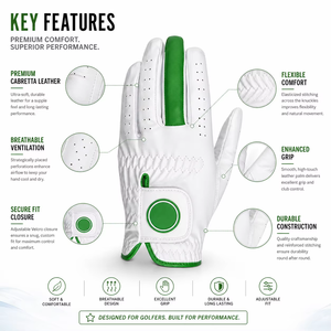 Guantes de Golf Personalizados de Piel de Oveja, Premium, Antideslizantes, Transpirables, Duraderos, OEM, con Logotipo Personalizado - Product Image 5