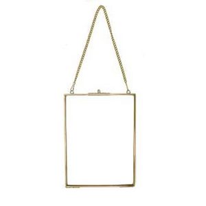 Cadre photo suspendu moderne en métal doré, cadre vintage en verre pour affichage de photos, cadre flottant pour fleurs pressées, pour décoration murale de la maison - Product Image 1