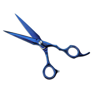 Ciseaux de barbier professionnels bleus élégants de 7,75 pouces - Ciseaux de coiffure en acier à haute teneur en carbone à bord tranchant pour la coupe de cheveux - Product Image 3