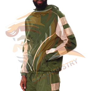 Ensemble coupe-vent léger et imperméable personnalisé pour homme, en nylon et polyester durables, ensemble de survêtements coupe-vent pour homme - Product Image 4