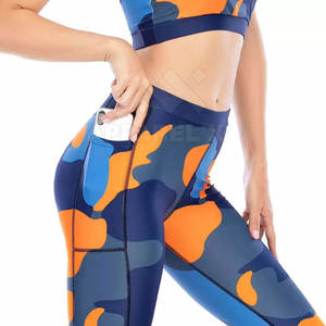 Women's Camo Yoga Set Sports Bra High Waist <b>Pocket</b> <b>Leggings</b> <b>Workout</b> Fitness Activewear Custom Logo OEM ODM Wholesale DDP - Product Image 6