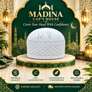 Chapeau de prière musulman pour homme en maille tricotée à la main, personnalisable, Kufi Kopiah, 100% coton premium, ajustable, utilisable toutes saisons - Vente chaude - Product Image 4