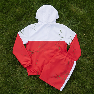 Custom Two-Piece Windbreaker Shorts Hoodie Set for Men Streetwear Rain Tracksuit Lightweight & Quick Dry <b>Wind</b> <b>Breaker</b> Suit - Product Image 2