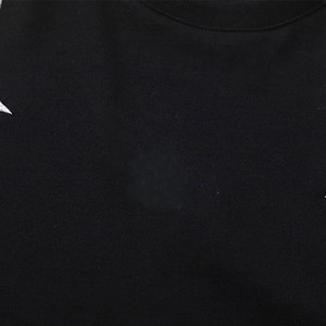 Heavyweight Cotton Streetwear T-<b>Shirt</b> Men's Oversized Fit with Custom White Flame Applique <b>Patchwork</b> - Product Image 3