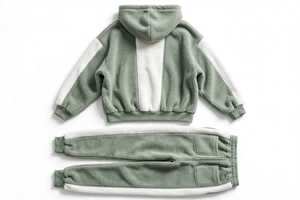 เสื้อฮู้ดดี้สีเขียวลายการ์ตูนกาแฟแบบยูนิเซ็กซ์ พร้อมกางเกงจ็อกเกอร์ ชุดลำลองสองชิ้นสำหรับฤดูหนาว ผ้าฝ้าย 100% - Product Image 2