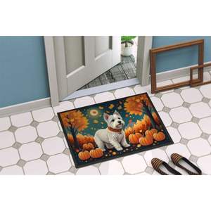 Westie Fall paillasson antidérapant lavable à poils bas tapis d'entrée intérieur/extérieur 24H X 36W tapis de porte avant pour animaux de compagnie - Product Image 4