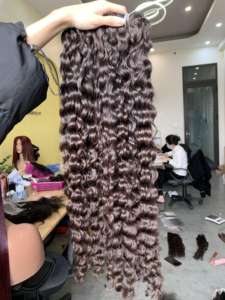 Rizado euroasiático con cabello humano virgen 100% sin procesar de color personalizado - Product Image 3