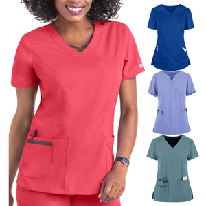 Alta calidad superior Scrubs enfermería moda nuevo estilo deportivo uniforme médico ropa de hospital para mujeres muy suave y buen estiramiento - Product Image 4