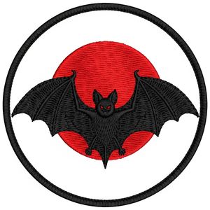 Parche Termoadhesivo Personalizado de Murciélago Negro, Insignia Bordada con Círculo de Luna Roja, Vampiro Gótico, Bordado a Máquina, Aplique para Coser de Halloween - Product Image 1
