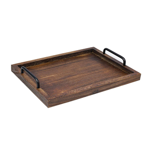 ถาดไม้สำหรับเสิร์ฟพร้อมที่จับโลหะสำหรับโรงแรมร้านอาหารบาร์ - Product Image 1