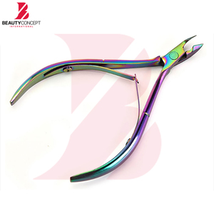Coupe-cuticules en acier inoxydable tendance, revêtement couleur arc-en-ciel, bord tranchant, résistant à la rouille, poignée ergonomique pour professionnels - Product Image 2