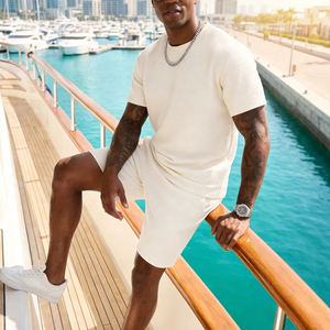 Ensemble de T-shirts d'été décontractés pour hommes, séchage rapide, respirant, tricoté, couleur unie, à manches courtes, vente en gros - Product Image 6